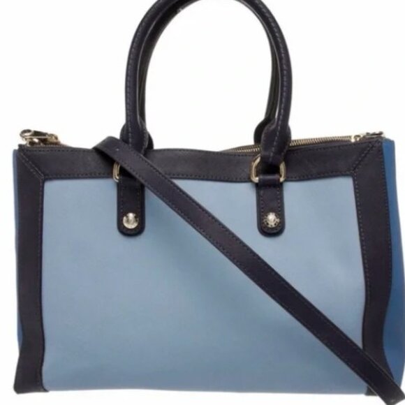 Henri Bendel West 57th Saffiano Leather Color Block Carryall - Picture 2 of 5